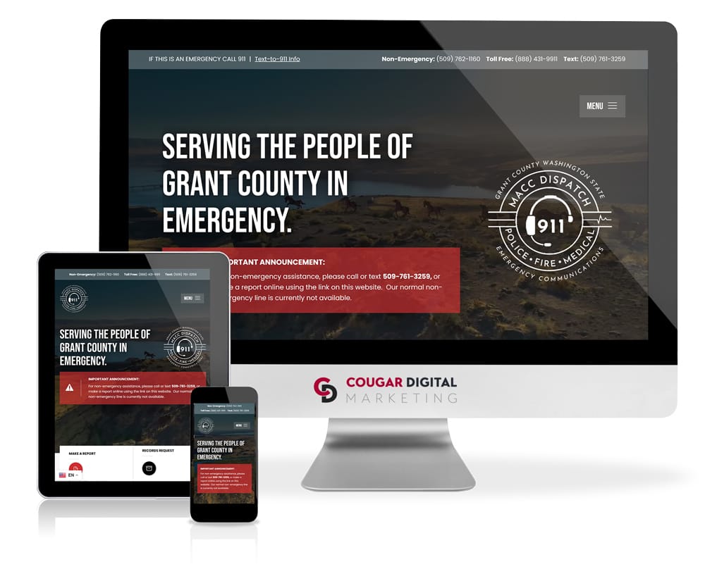 Macc911-website Emergency services website for Grant County.