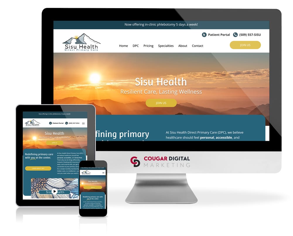 Sisu-Health-Website Sisu Health website on multiple devices.