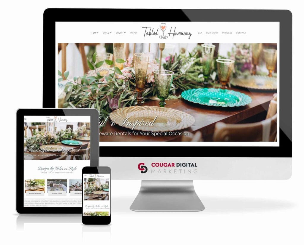 Tabled Harmony Website website design