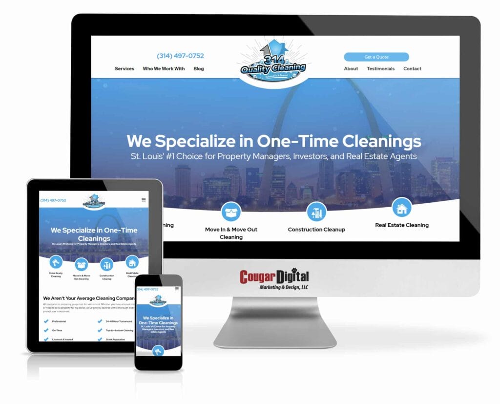 314 Quality Cleaning website design