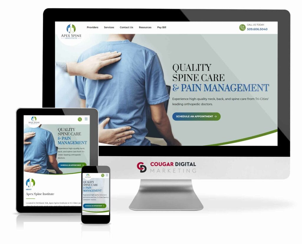 Apex Spine Institute website design