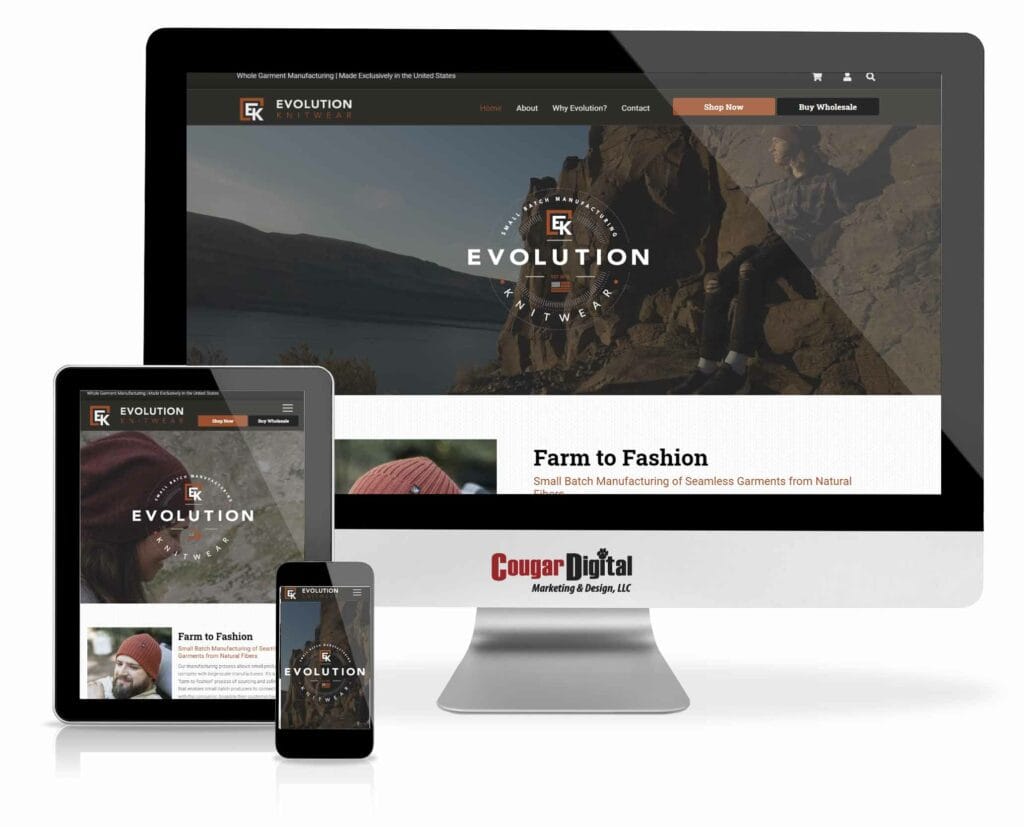 Evolution Knitwear website design