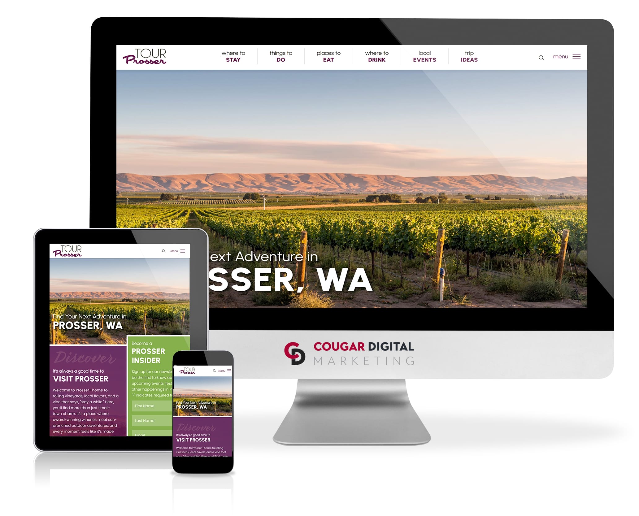 TourProsser Digital marketing website design for Prosser tourism