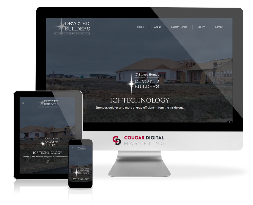Devoted Builders website on multiple devices.