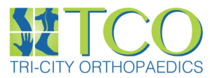 Tri-City Orthopaedics logo with foot and hand icons.