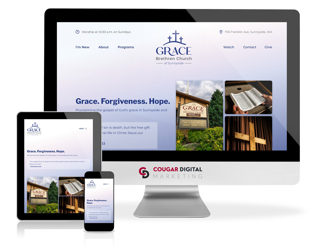 Grace Brethren Church website on various devices