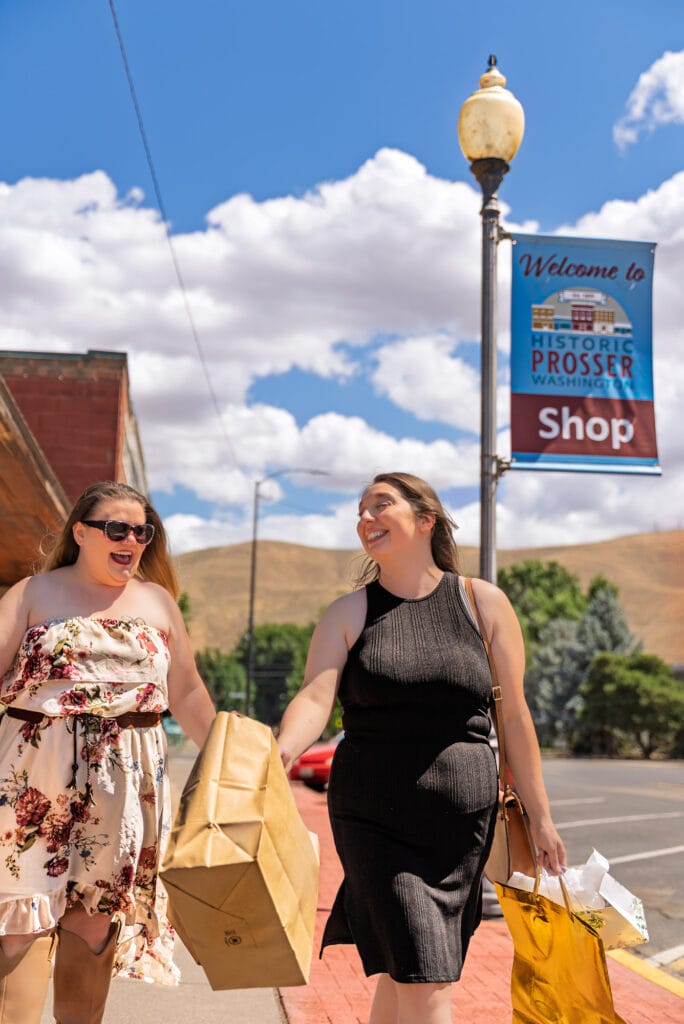 Two people shopping in Prosser, Washington.