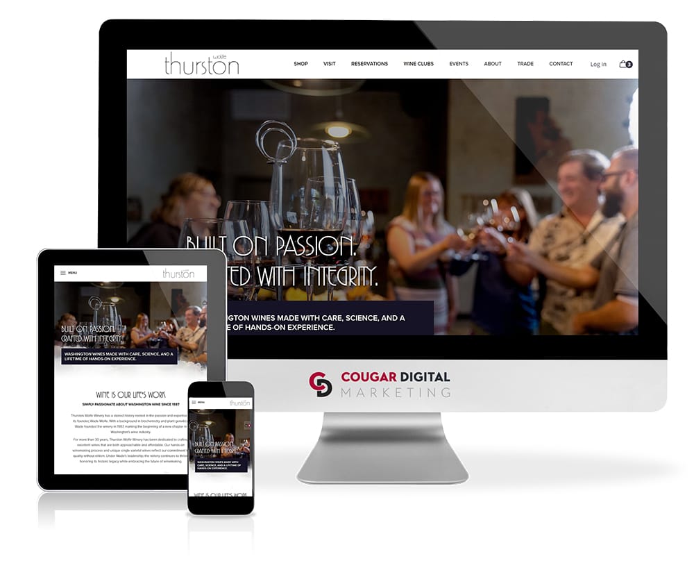 Responsive web design for a wine company.