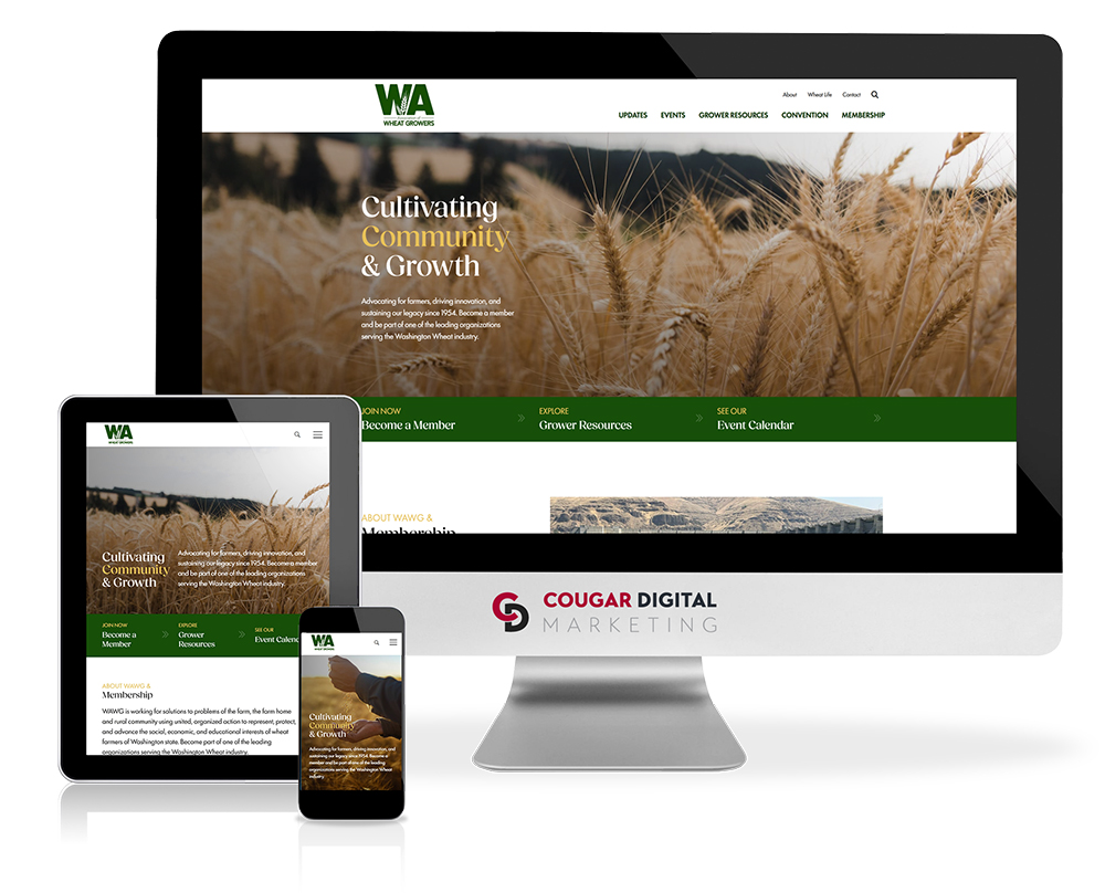 Cougar Digital Marketing showcase of WA Wheat Growers website