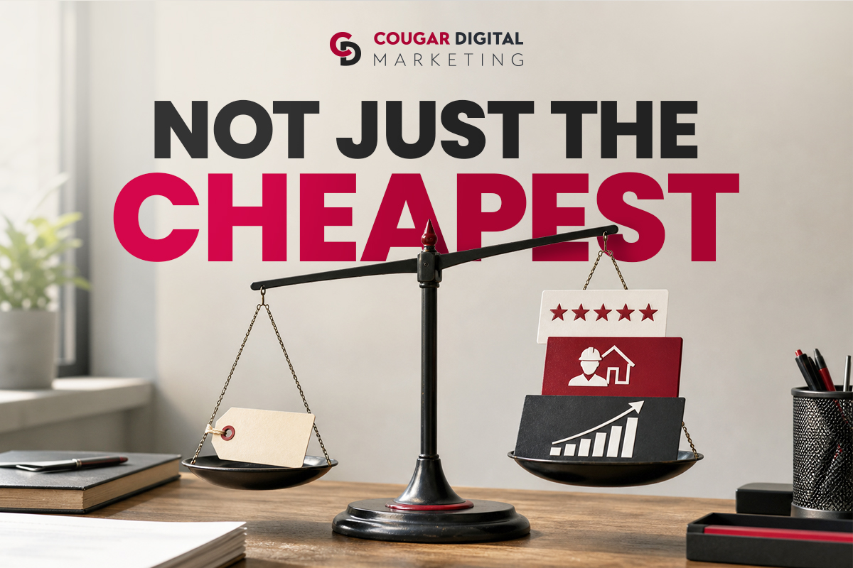 Balance scale comparing price tag to value metrics