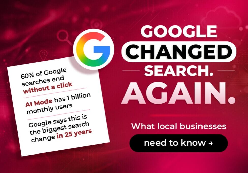 Graphic about Google search changes for businesses