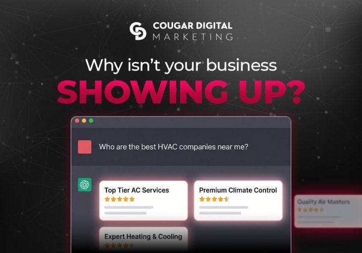 Cougar Digital Marketing ad asking why your business isn't showing up