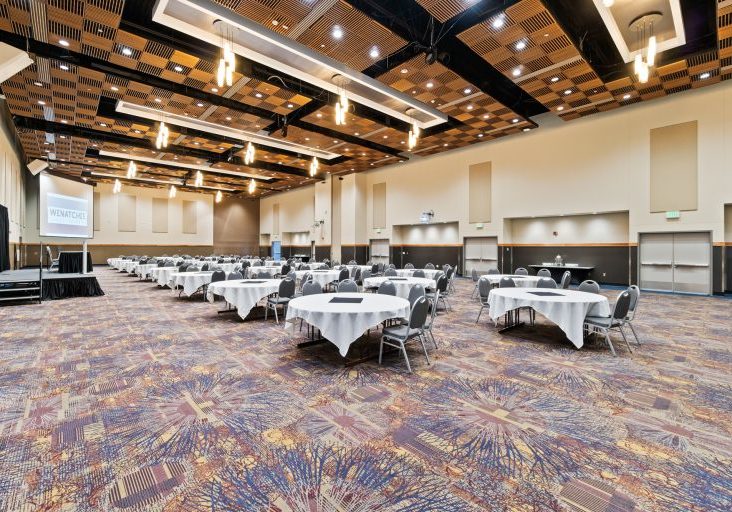 Wenatchee Convention Center ballroom with round tables